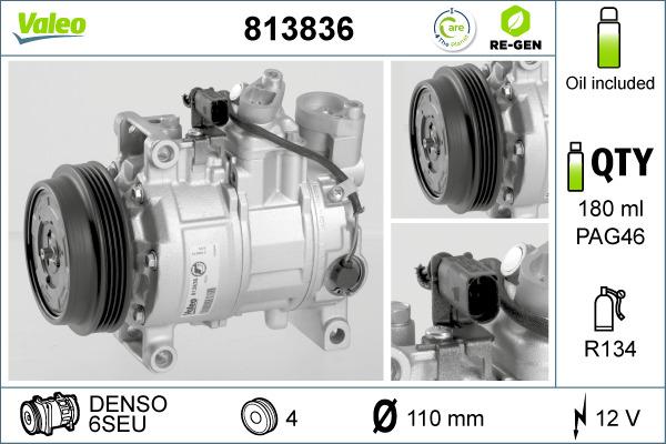 Valeo 813836 - Compressore, Climatizzatore autozon.pro