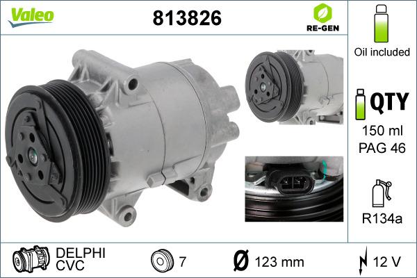 Valeo 813826 - Compressore, Climatizzatore autozon.pro