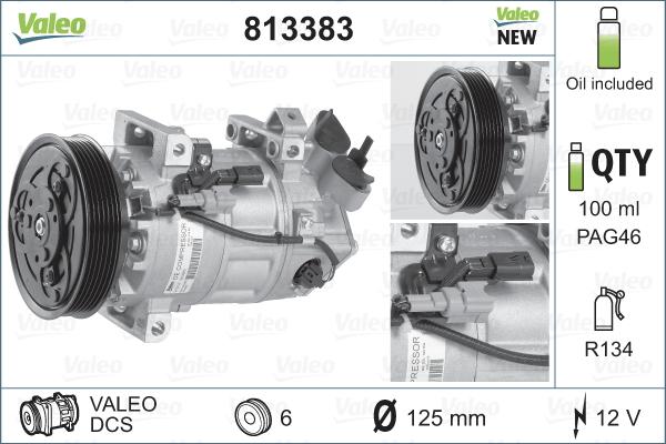 Valeo 813383 - Compressore, Climatizzatore autozon.pro