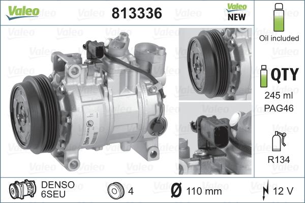 Valeo 813336 - Compressore, Climatizzatore autozon.pro