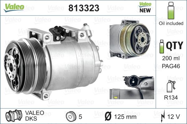 Valeo 813323 - Compressore, Climatizzatore autozon.pro