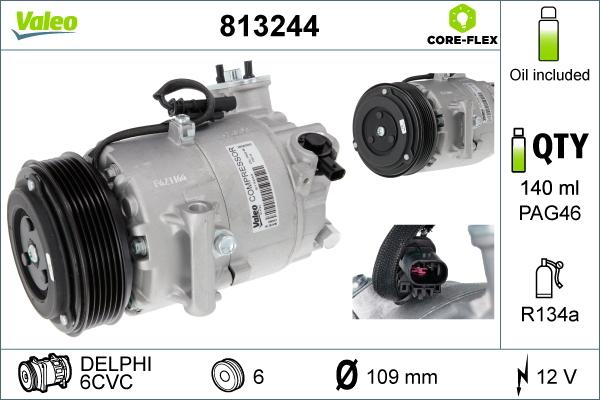 Valeo 813244 - Compressore, Climatizzatore autozon.pro