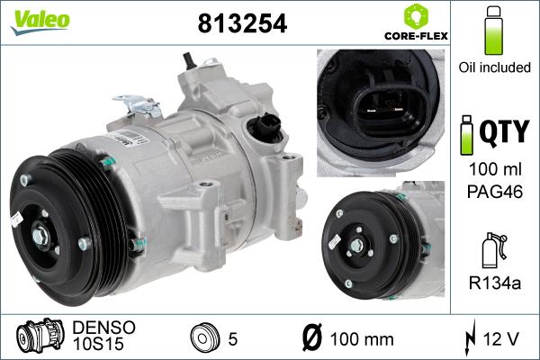 Valeo 813254 - Compressore, Climatizzatore autozon.pro