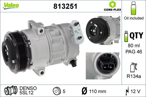 Valeo 813251 - Compressore, Climatizzatore autozon.pro