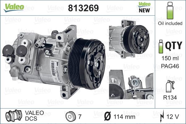 Valeo 813269 - Compressore, Climatizzatore autozon.pro