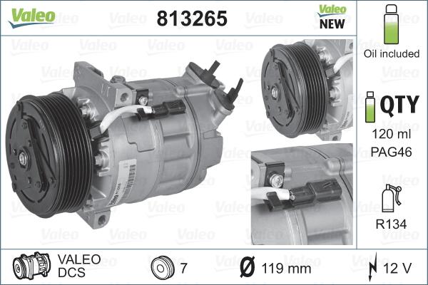 Valeo 813265 - Compressore, Climatizzatore autozon.pro