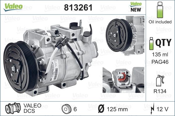 Valeo 813261 - Compressore, Climatizzatore autozon.pro