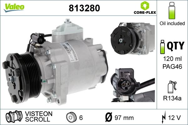 Valeo 813280 - Compressore, Climatizzatore autozon.pro