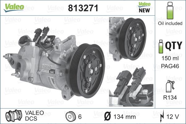 Valeo 813271 - Compressore, Climatizzatore autozon.pro