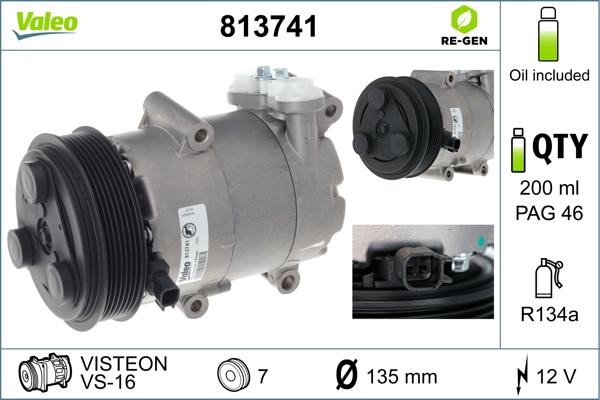 Valeo 813741 - Compressore, Climatizzatore autozon.pro