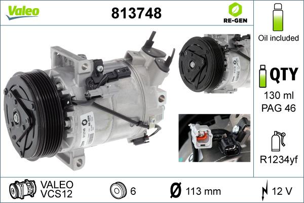 Valeo 813748 - Compressore, Climatizzatore autozon.pro