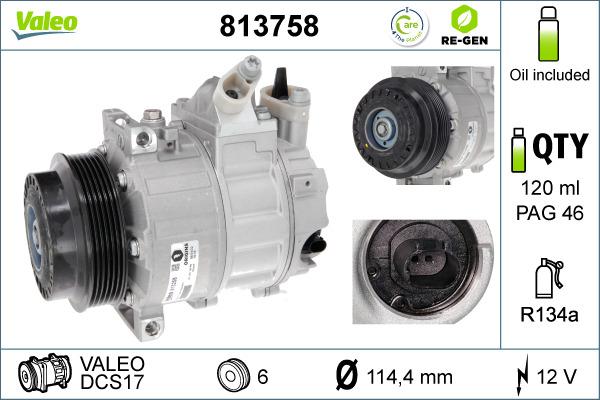 Valeo 813758 - Compressore, Climatizzatore autozon.pro