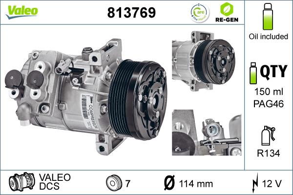 Valeo 813769 - Compressore, Climatizzatore autozon.pro