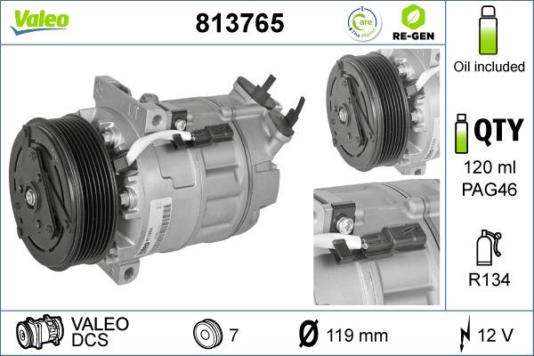 Valeo 813765 - Compressore, Climatizzatore autozon.pro