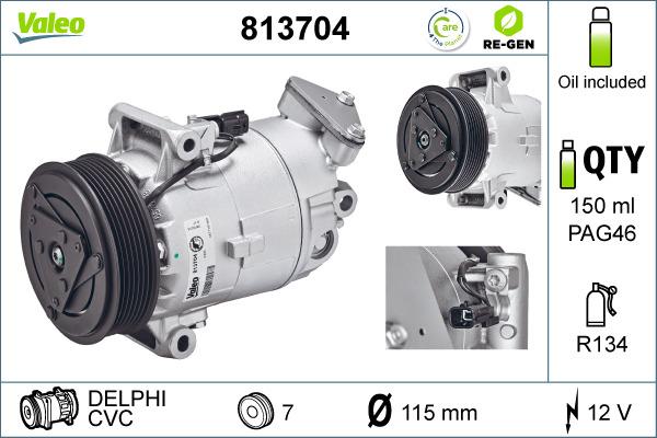 Valeo 813704 - Compressore, Climatizzatore autozon.pro