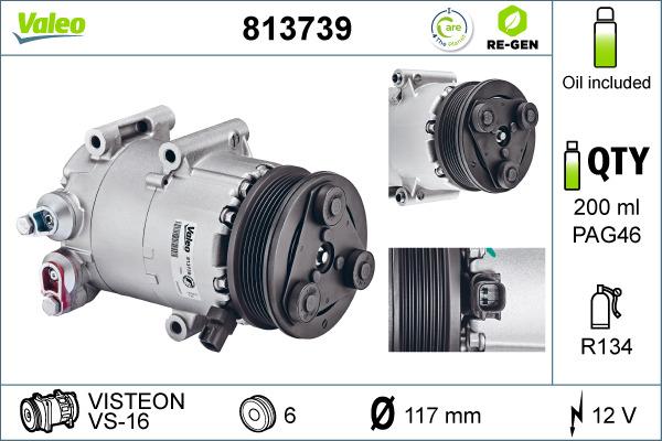 Valeo 813739 - Compressore, Climatizzatore autozon.pro