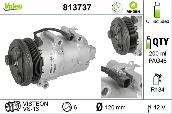 Valeo 813737 - Compressore, Climatizzatore autozon.pro