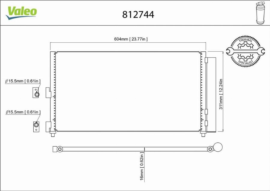 Valeo 812744 - Condensatore, Climatizzatore autozon.pro