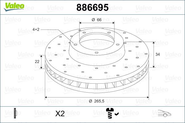 Valeo 886695 - Discofreno autozon.pro