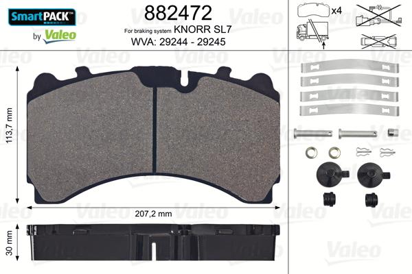 Valeo 882472 - Kit pastiglie freno, Freno a disco autozon.pro