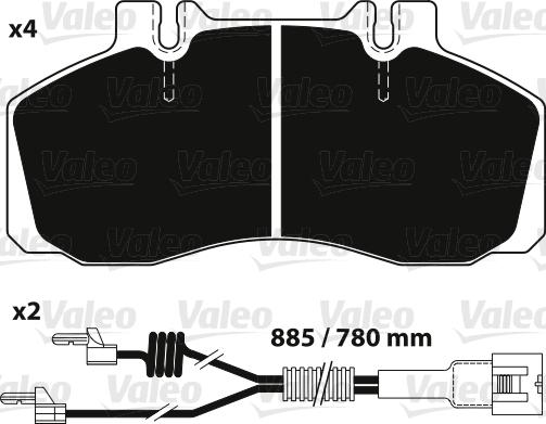 Valeo 882241 - Kit pastiglie freno, Freno a disco autozon.pro