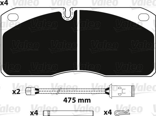 Valeo 882258 - Kit pastiglie freno, Freno a disco autozon.pro