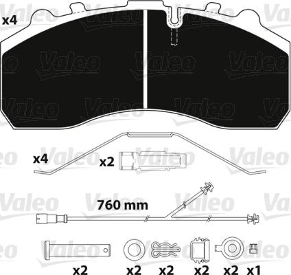 Valeo 882203 - Kit pastiglie freno, Freno a disco autozon.pro