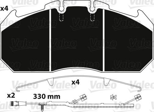 Valeo 882219 - Kit pastiglie freno, Freno a disco autozon.pro