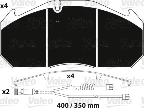 Valeo 882216 - Kit pastiglie freno, Freno a disco autozon.pro