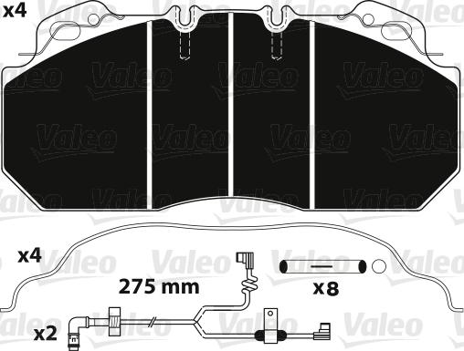 Valeo 882218 - Kit pastiglie freno, Freno a disco autozon.pro