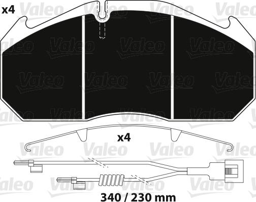 Valeo 882213 - Kit pastiglie freno, Freno a disco autozon.pro