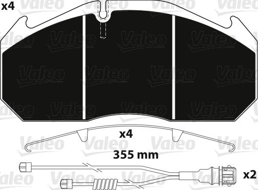 Valeo 882212 - Kit pastiglie freno, Freno a disco autozon.pro