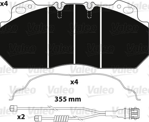 Valeo 882217 - Kit pastiglie freno, Freno a disco autozon.pro