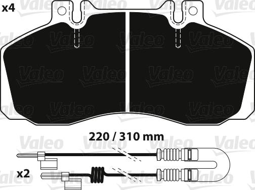 Valeo 882239 - Kit pastiglie freno, Freno a disco autozon.pro