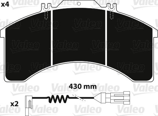 Valeo 882237 - Kit pastiglie freno, Freno a disco autozon.pro