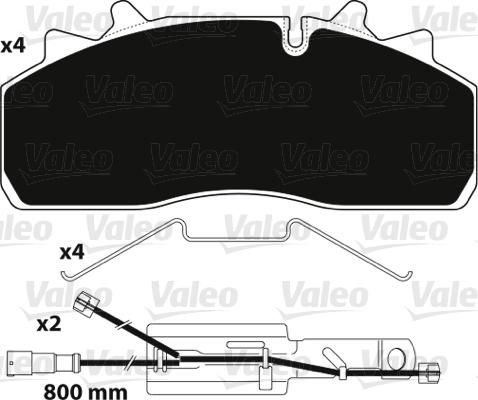 Valeo 882227 - Kit pastiglie freno, Freno a disco autozon.pro