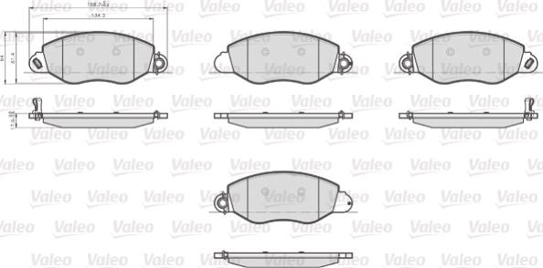 Valeo 873577 - Kit pastiglie freno, Freno a disco autozon.pro