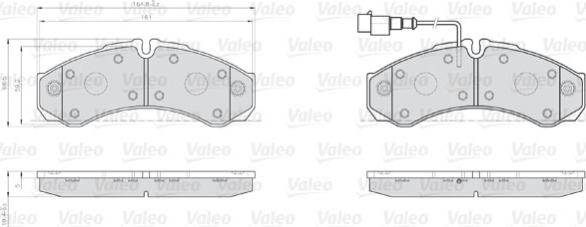 Valeo 873121 - Kit pastiglie freno, Freno a disco autozon.pro