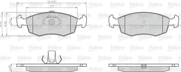 Valeo 872907 - Kit pastiglie freno, Freno a disco autozon.pro