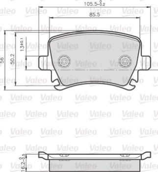 Valeo 872914 - Kit pastiglie freno, Freno a disco autozon.pro