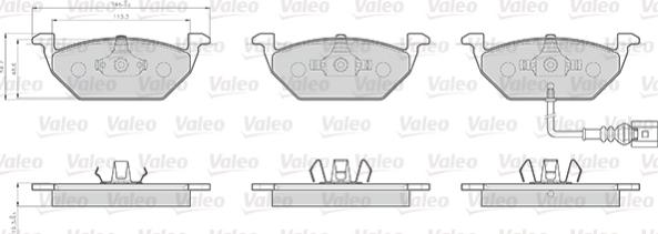 Valeo 872974 - Kit pastiglie freno, Freno a disco autozon.pro