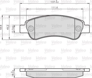 Valeo 872465 - Kit pastiglie freno, Freno a disco autozon.pro