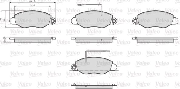 Valeo 872432 - Kit pastiglie freno, Freno a disco autozon.pro