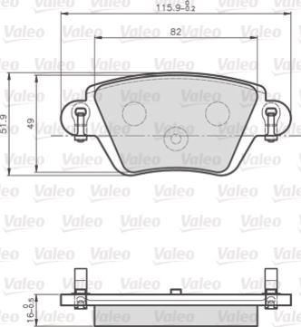 Valeo 872557 - Kit pastiglie freno, Freno a disco autozon.pro