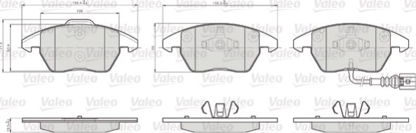 Valeo 872587 - Kit pastiglie freno, Freno a disco autozon.pro