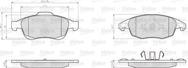 Valeo 872538 - Kit pastiglie freno, Freno a disco autozon.pro