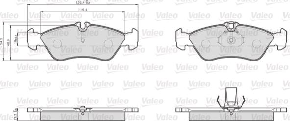 Valeo 872661 - Kit pastiglie freno, Freno a disco autozon.pro