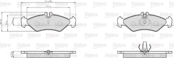 Valeo 872621 - Kit pastiglie freno, Freno a disco autozon.pro