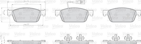 Valeo 872623 - Kit pastiglie freno, Freno a disco autozon.pro