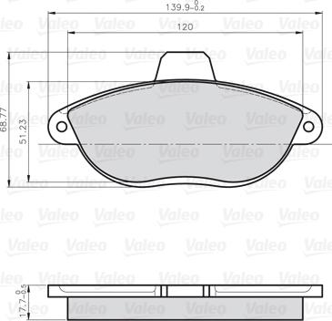 Valeo 872042 - Kit pastiglie freno, Freno a disco autozon.pro